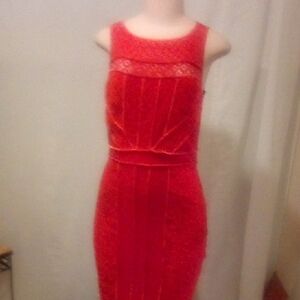 bebe Scarlet Lace Midi Dress